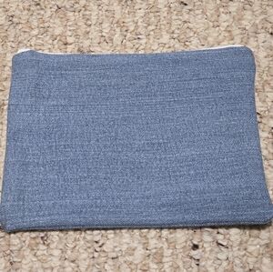 Blue Denim Pouch With Purple Lining